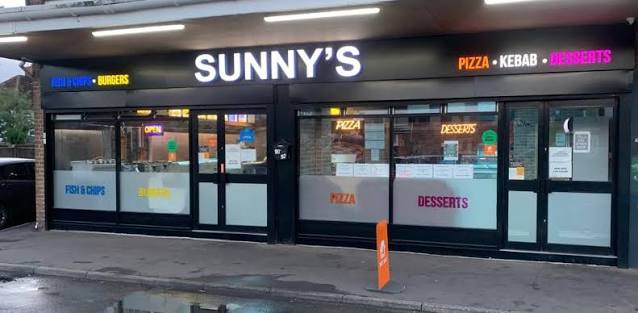 Sunny's Fish Bar shopfront on Salters Road, Walsall Wood